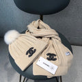 CHANEL SET SCARF AND HAT IN BISQUE BEIGE WOOL 420821
