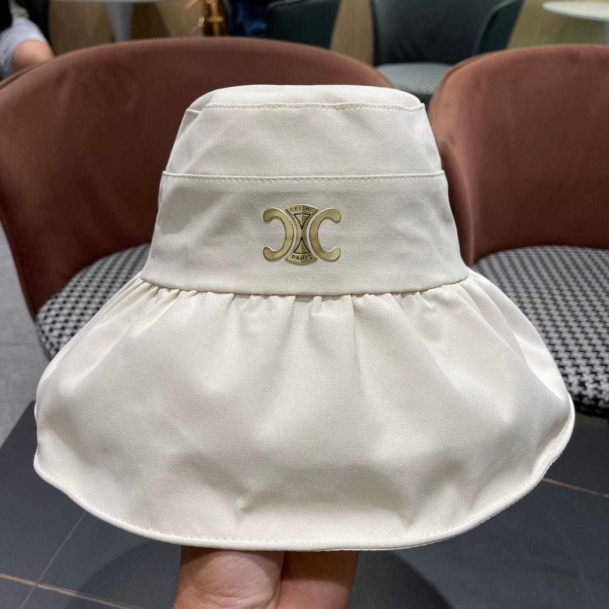 CELINE 25S BUCKET HAT 734983 IN WHITE