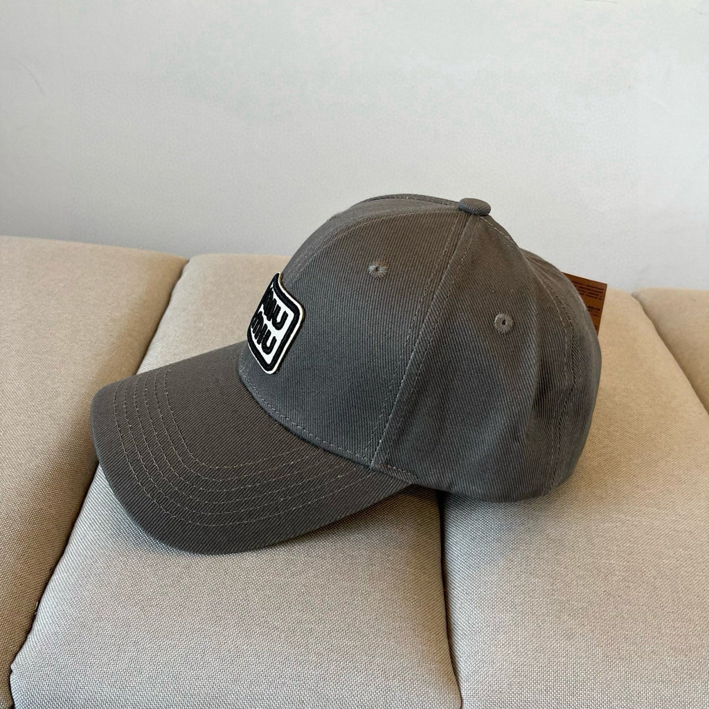 MIU MIU MM BASEBALL CAP IN DARK GREY KHAKI FABRIC STYLE 1